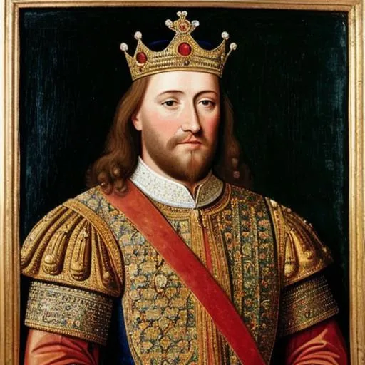 Prompt: portrait of a 14th century king 