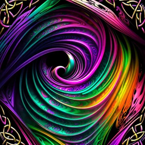 Prompt: beautiful freeform colorful chaos epic bold, 3D, HD, {one}({liquid metal {Celtic}Heart} with {purple gold pink green red silver blood}ink), expansive psychedelic background --s99500 