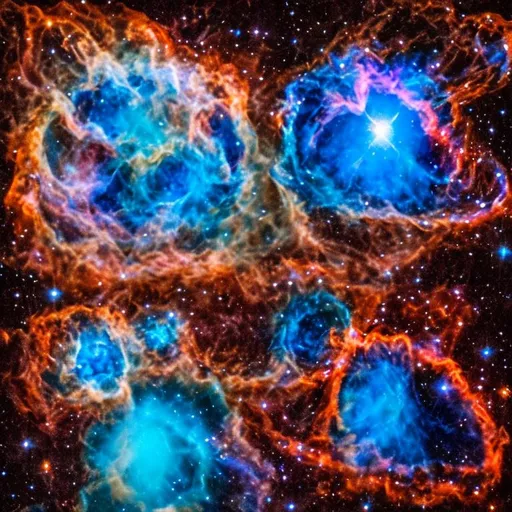 Prompt: supernova in blue lady