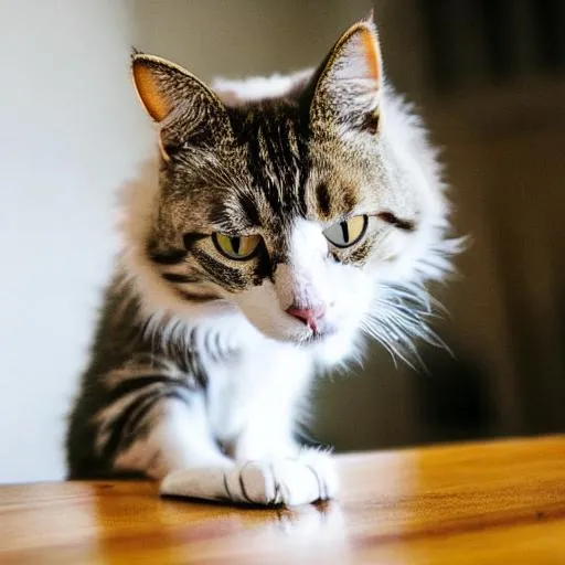 Prompt: A cat sitting on the table