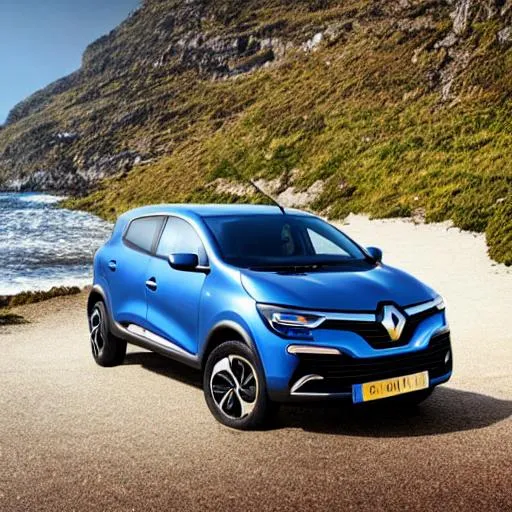 Prompt: Renault next to a beach