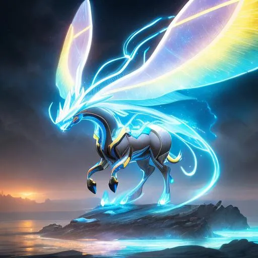 Download A majestic Lugia in its ocean home Wallpaper