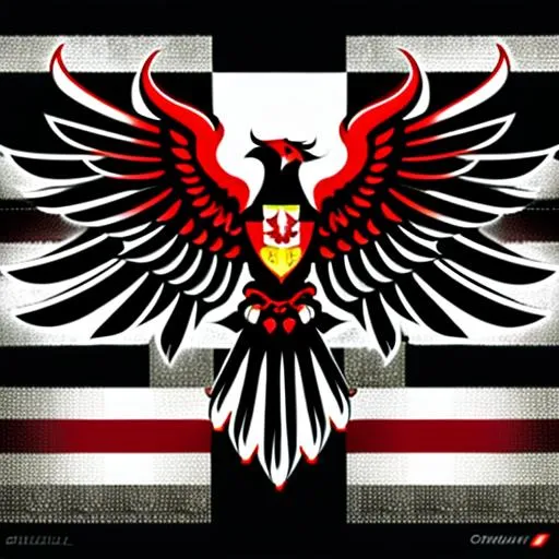 Prompt: A charateristic Garuda Pancasila, a fully body, with open wings and in the right hand holding a sharpened bamboo containing a red and white flag, in the left hand holding a shield with a red and white motif, illustrasion digital painting, cyberpunked original hdr 3D maschot of garuda indonesia