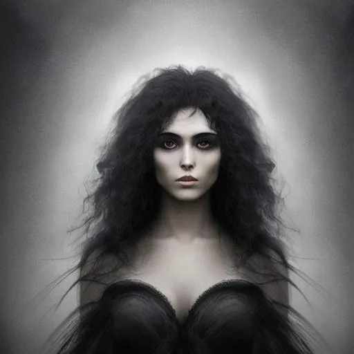 Portrait Of A Beautiful Raven Haired Goddess Emergin Openart