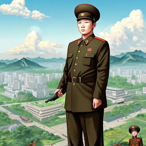 Prompt: north korea military man

by artist "anime", Anime Key Visual, Japanese Manga, Pixiv, Zerochan, Anime art, Fantia