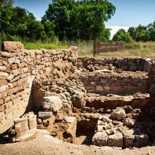 An Archaeological Dig Site With Ancient Ruins | OpenArt