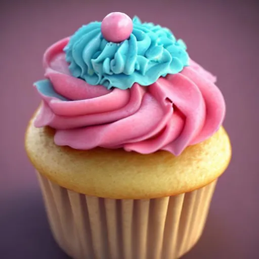 Prompt: Super realistic of cupcake come from another universe.
