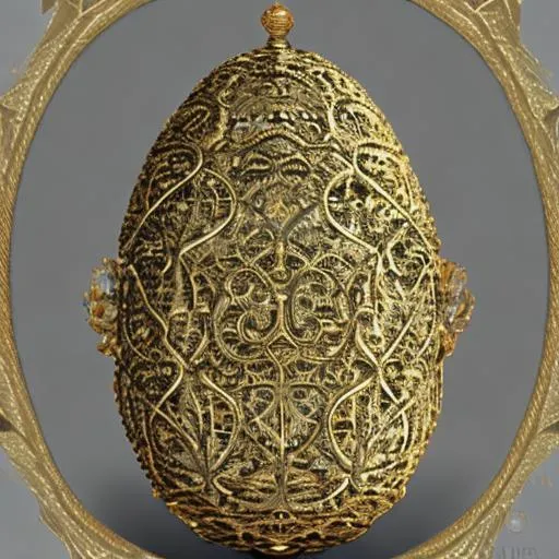 Prompt:  Fabergé ful  Egg, each individual soul just the filigree of some awful but wonderful golden pattern 