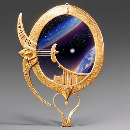 Prompt: Mesopotamia, ancient greece, celestial, wise lyre