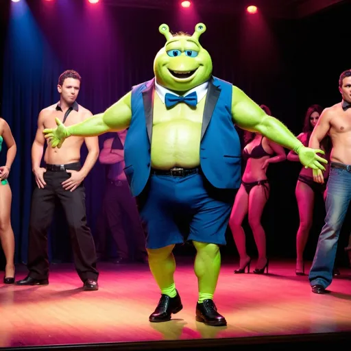 Prompt: Magic Mike Wasowski doing a striptease