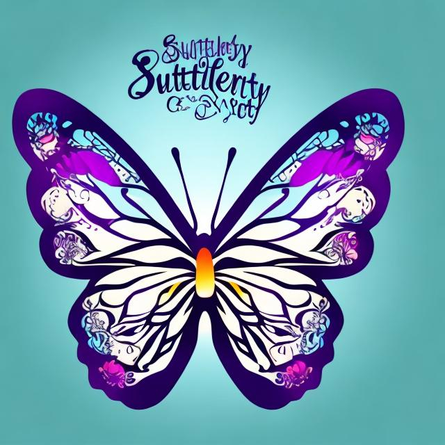 Butterfly with beauty life caption with graphic design t shirt logo