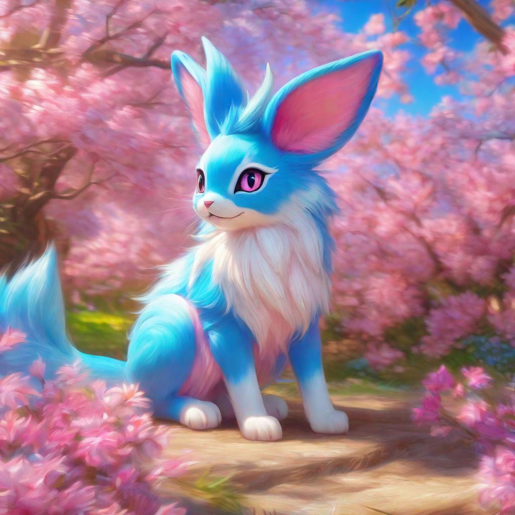 (blue Sylveon), realistic, photograph, fantasy, epic... | OpenArt