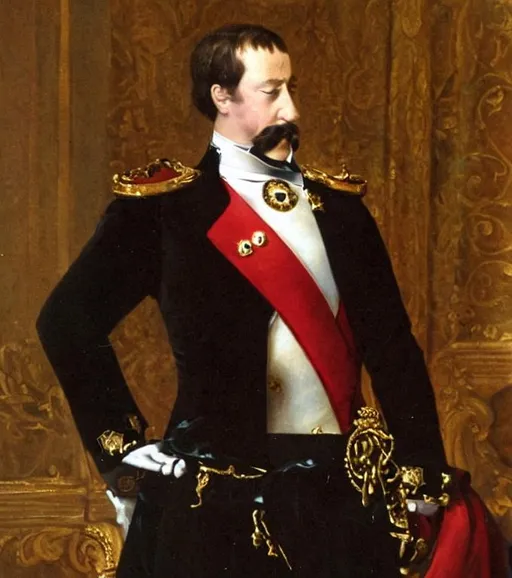 Prompt: napoleon III  Emperor France in tails and tights
