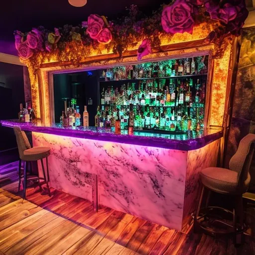 Prompt: bar for a night bar / cocktail bar
one with stoned themed