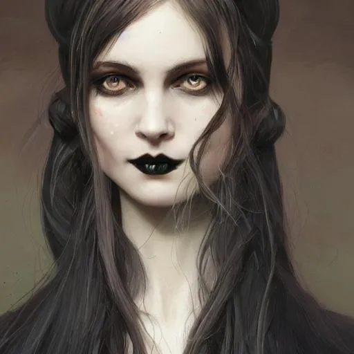 highly detailed pale woman with long dark hair and b... | OpenArt