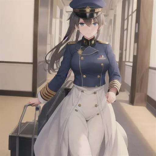 Prompt: infantry, stylish uniform and elaborate hat, returning home to the land of beginnings, nostalgia