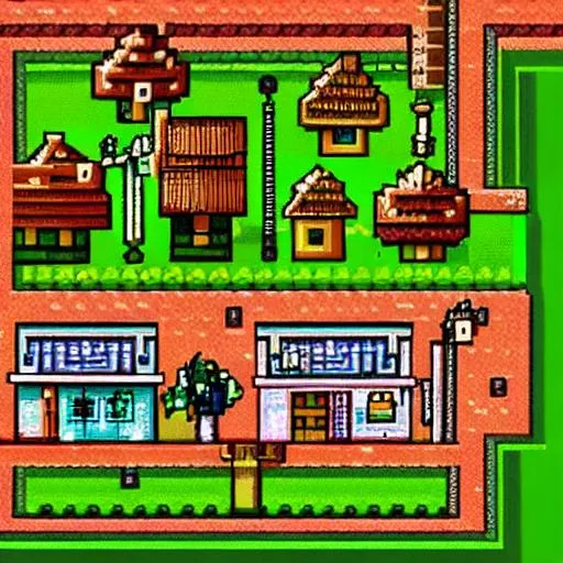 Prompt: pixelart 2d village
