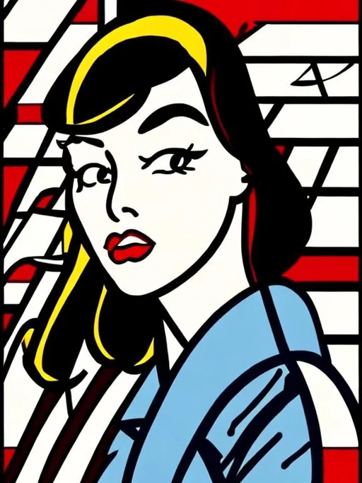 Prompt: Show it in the style of Roy Lichtenstein's paintings.