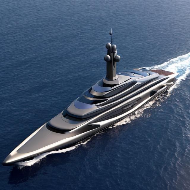 titanium super yacht in orbit OpenArt