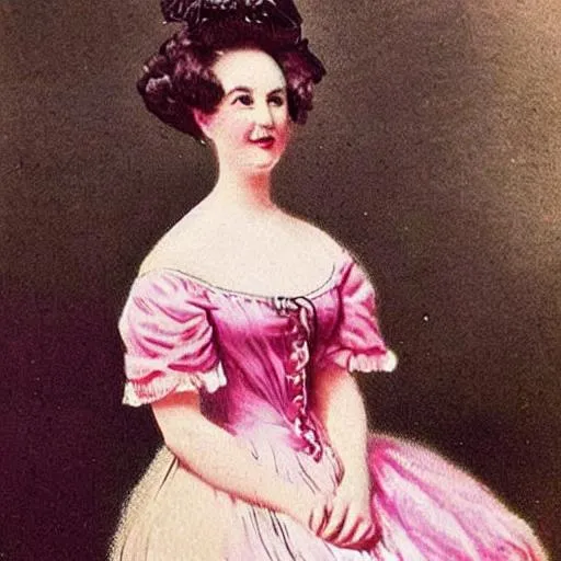 A Vintage Woman With A Pink Dress In The 1800s Openart