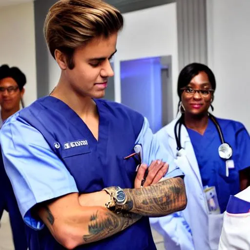 Prompt: Doctor Justin Bieber, surgeon, medicine, Justin Bieber 