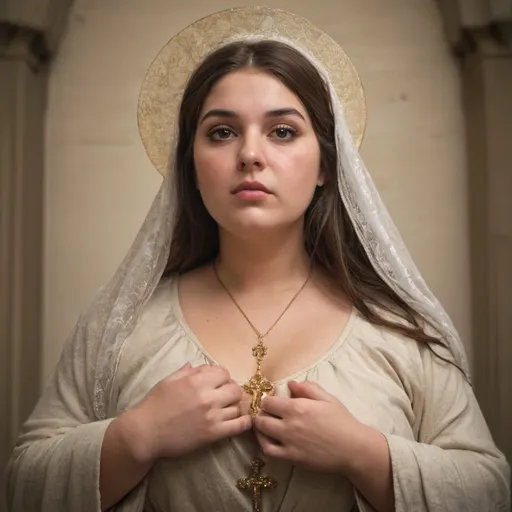 Prompt: Plus size Italian female saint