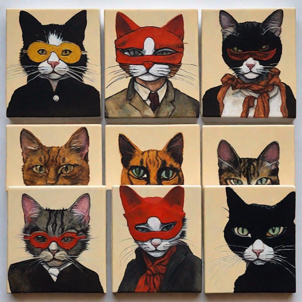 Cats in clearance clothes art