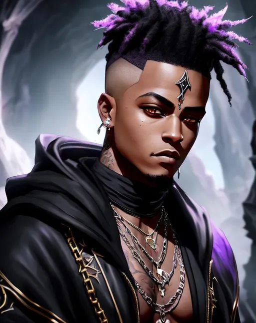 xxxtentacion, 26 years old, as a demon knight, black... | OpenArt