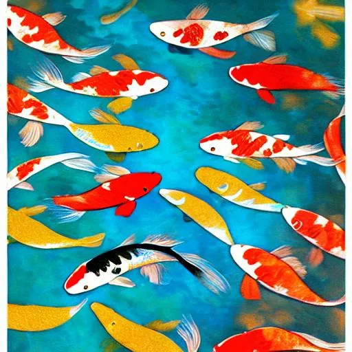 Prompt: pretty koi fish 
