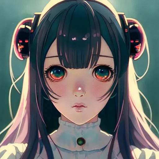 Prompt: girl, anime Character Portrait, Looking At Camera, Symmetrical, Soft Lighting, Cute Big Circular Reflective Eyes, Pixar Render, Unreal Engine Cinematic Smooth, Intricate Detail, anime Character Design, Unreal Engine, Vintage Photography, Beautiful, Tumblr Aesthetic, Retro Vintage Style, Hd Photography, Hyperrealism, Beautiful Watercolor Painting, Realistic, Detailed, Painting By Olga Shvartsur, Svetlana Novikova, Fine Art