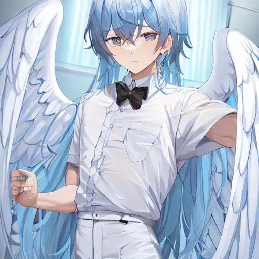 Prompt: 1 angel boy fully clothed