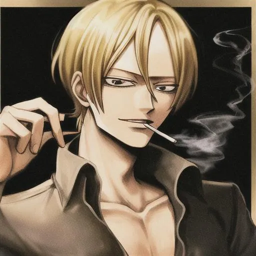 Prompt: Sanji from one piece having a smoke profile picture