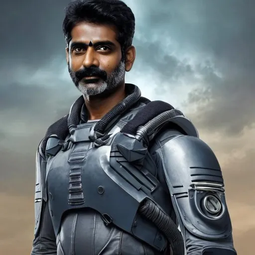 Prompt: sci fi pilot 
indian male 50 years old 