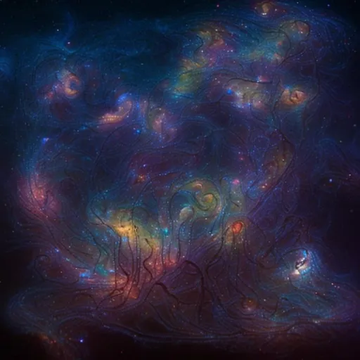 Prompt: Hunan 
brain is a galaxy made of stardust. Tendrils of brain extending out.