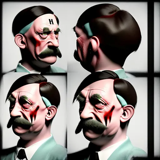 Prompt: adolf hitter hitting the gritty