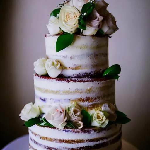 Prompt: 3 tier wedding cake,icing,4k,food photography 