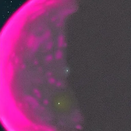 Prompt: a hyper realistic neon pink nuclear explosion on the moon