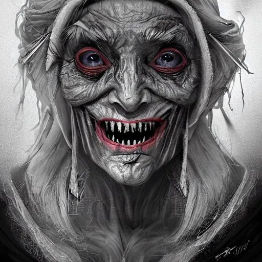 ArtStation - scary face with teeth