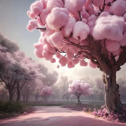 Prompt: {{beautiful cotton candy tree}} {highest quality concept art}
hiper realists, matte painting,  128k UHD HDR HD, professional long shot photography, unreal engine octane render trending on artstation