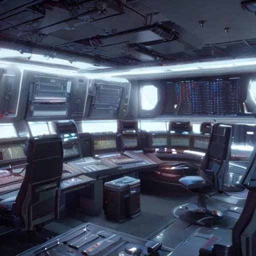 Prompt: starship control room captains chair