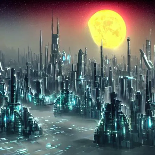 Prompt: futuristic city in the moon