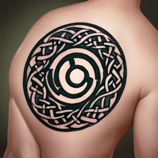 celtic spiral tattoo including a mandalorian logo | OpenArt