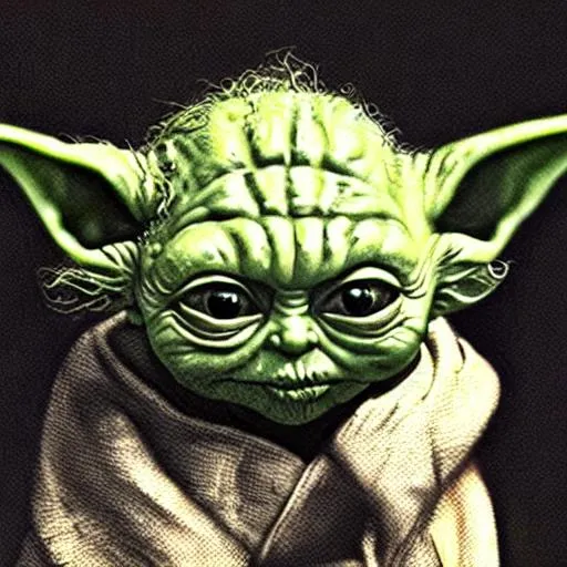 Prompt: Dying yoda, 4k, dynamic, hyper realistic, HD, highly detailed 