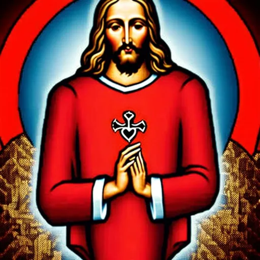 Prompt: Sacred heart with hands.