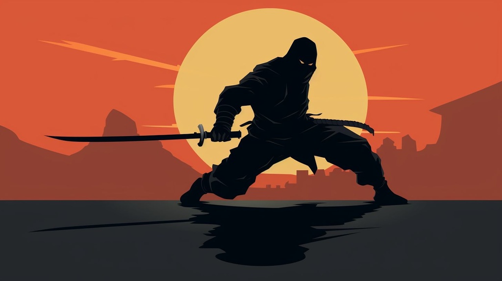 Prompt: vector shadow last ninja