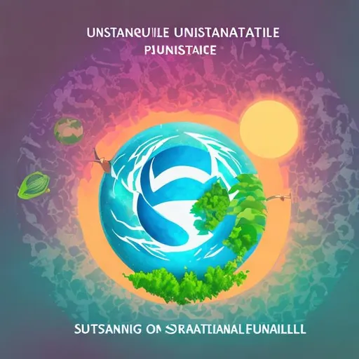 Prompt: Generate a unique art on topic 'Envisioning a Sustainable Future'  with planet logo
