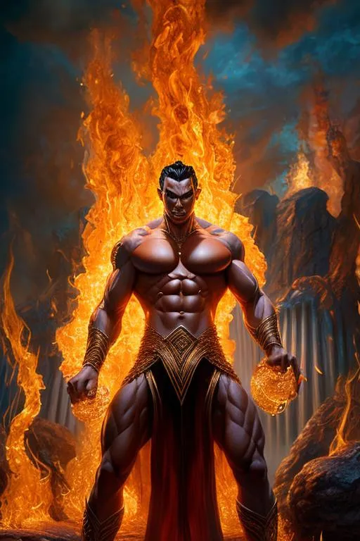 Prompt: High-resolution hyperrealistic image of namor the submariner merged with human torch jim hammond, highly detailed, photorealistic, uhd, hdr, 64k