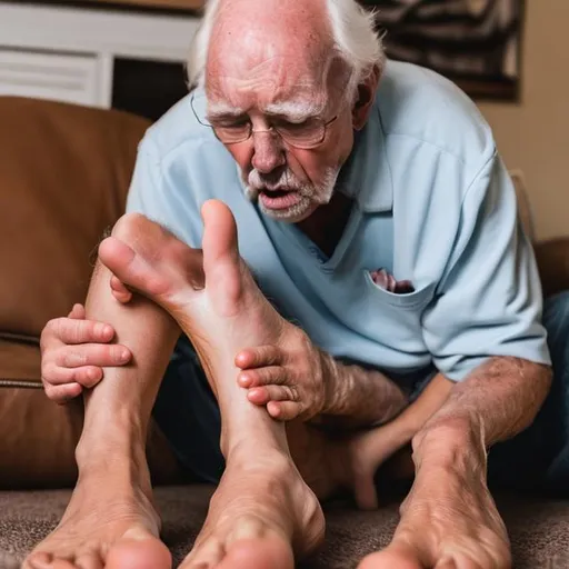 Prompt: old man licking girls toes
