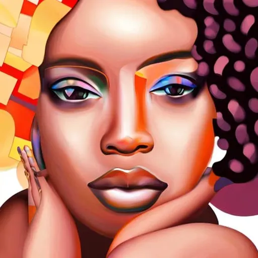 Prompt: Beautiful Black girl magic Cubism