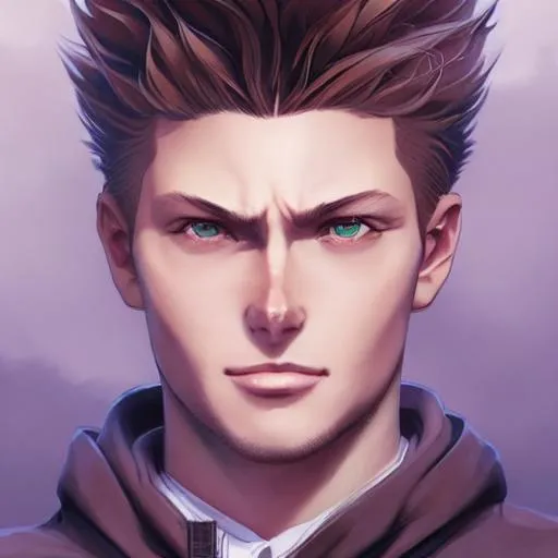 Prompt: Closeup face portrait of Dean Winchester, smooth soft skin, big dreamy eyes, beautiful intricate colored hair, symmetrical, anime wide eyes, soft lighting, detailed face, by makoto shinkai, stanley artgerm lau, wlop, rossdraws, concept art, digital painting, looking into camera